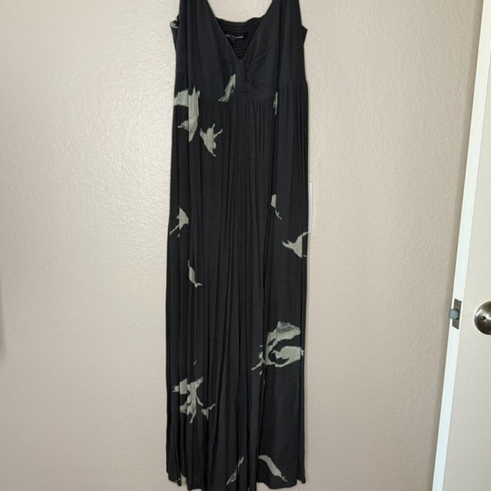 Grade & Gather Black Pleated Jumpsuit – Abstract Print, Size Small